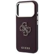 Guess Husa Grained Leather and Big Resin Logo iPhone 18 Pro Max / 17 Pro Max Burgundy
