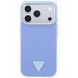 Guess Husa Grained Triangle Logo MagSafe iPhone 18 Pro / 17 Pro Light Blue