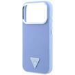 Guess Husa Grained Triangle Logo MagSafe iPhone 18 Pro / 17 Pro Light Blue