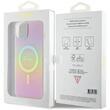 Guess Husa Iridescent Script MagSafe iPhone 15 Roz