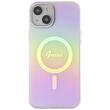 Guess Husa Iridescent Script MagSafe iPhone 15 Roz