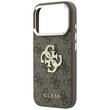 Guess Husa Leather 4G Big Strass Logo iPhone 18 Pro / 17 Pro Maro