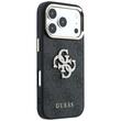Guess Husa Leather 4G Big Strass Logo iPhone 18 Pro / 17 Pro Negru