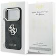 Guess Husa Leather 4G Big Strass Logo iPhone 18 Pro / 17 Pro Negru