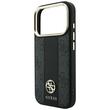Guess Husa Leather 4G Stripe Round Classic Logo MagSafe iPhone 18 Pro / 17 Pro Negru