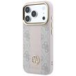 Guess Husa Leather 4G Stripe Round Classic Logo MagSafe iPhone 18 Pro / 17 Pro Roz