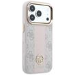 Guess Husa Leather 4G Stripe Round Classic Logo MagSafe iPhone 18 Pro / 17 Pro Roz