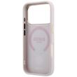 Guess Husa Leather 4G Stripe Round Classic Logo MagSafe iPhone 18 Pro / 17 Pro Roz