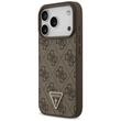 Guess Husa Leather 4G Triangle Strass MagSafe iPhone 18 Pro / 17 Pro Maro