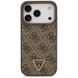 Guess Husa Leather 4G Triangle Strass MagSafe iPhone 18 Pro / 17 Pro Maro