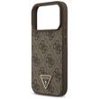 Guess Husa Leather 4G Triangle Strass MagSafe iPhone 18 Pro / 17 Pro Maro