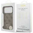 Guess Husa Leather 4G Triangle Strass MagSafe iPhone 18 Pro / 17 Pro Maro