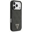 Guess Husa Leather 4G Triangle Strass MagSafe iPhone 18 Pro / 17 Pro Negru