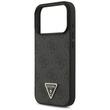 Guess Husa Leather 4G Triangle Strass MagSafe iPhone 18 Pro / 17 Pro Negru