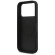Guess Husa Leather 4G Triangle Strass MagSafe iPhone 18 Pro / 17 Pro Negru