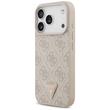 Guess Husa Leather 4G Triangle Strass MagSafe iPhone 18 Pro / 17 Pro Roz