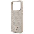 Guess Husa Leather 4G Triangle Strass MagSafe iPhone 18 Pro / 17 Pro Roz