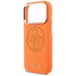 Guess Husa Leather Perforated 4G Logo MagSafe iPhone 18 Pro / 17 Pro Portocaliu