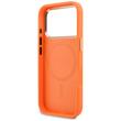 Guess Husa Leather Perforated 4G Logo MagSafe iPhone 18 Pro / 17 Pro Portocaliu