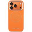 Guess Husa Leather Perforated 4G Logo MagSafe iPhone 18 Pro Max / 17 Pro Max Portocaliu
