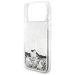 Guess Husa Liquid Glitter Charms iPhone 18 Pro / 17 Pro Argintiu