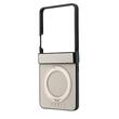 Guess Husa Magnetic Ring Stand Grained Classic Logo Samsung Galaxy Z Flip8 Bej