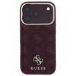 Guess Husa Peony 4G Small Logo MagSafe iPhone 18 Pro Max / 17 Pro Max Burgundy