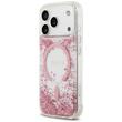 Guess Husa Resin Bottom Glitter MagSafe iPhone 18 Pro / 17 Pro Roz
