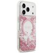 Guess Husa Resin Bottom Glitter MagSafe iPhone 18 Pro Max / 17 Pro Max Roz