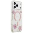 Guess Husa Resin Flowers and Glitter MagSafe iPhone 18 Pro / 17 Pro Roz