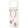Guess Husa Resin Flowers and Glitter MagSafe iPhone 18 Pro / 17 Pro Roz