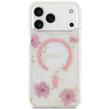 Guess Husa Resin Flowers and Glitter MagSafe iPhone 18 Pro Max / 17 Pro Max Roz