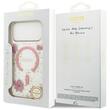 Guess Husa Resin Flowers and Glitter MagSafe iPhone 18 Pro Max / 17 Pro Max Roz