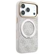 Guess Husa Ring Stand 360 4G Leather Classic Logo MagSafe iPhone 18 Pro / 17 Pro Roz