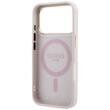 Guess Husa Ring Stand 360 4G Leather Classic Logo MagSafe iPhone 18 Pro / 17 Pro Roz