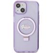 Guess Husa Ring Stand Glitter MagSafe iPhone 15 Mov