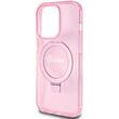 Guess Husa Ring Stand Glitter MagSafe iPhone 15 Pro Max Roz