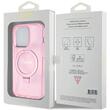 Guess Husa Ring Stand Glitter MagSafe iPhone 15 Pro Max Roz