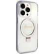 Guess Husa Ring Stand Glitter MagSafe iPhone 15 Pro Max Transparent