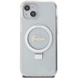 Guess Husa Ring Stand Glitter MagSafe iPhone 15 Transparent