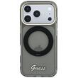 Guess Husa Ring Stand Script Metal Logo MagSafe iPhone 18 Pro / 17 Pro Negru
