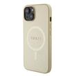 Guess Husa Saffiano MagSafe iPhone 15 Bej