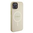 Guess Husa Saffiano MagSafe iPhone 15 Bej