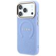 Guess Husa Saffiano Peony & Ring MagSafe iPhone 18 Pro / 17 Pro Light Blue