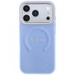 Guess Husa Saffiano Peony & Ring MagSafe iPhone 18 Pro / 17 Pro Light Blue