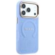 Guess Husa Saffiano Peony & Ring MagSafe iPhone 18 Pro / 17 Pro Light Blue