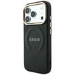 Guess Husa Saffiano Peony & Ring MagSafe iPhone 18 Pro Max / 17 Pro Max Negru