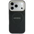 Guess Husa Saffiano Peony & Ring MagSafe iPhone 18 Pro Max / 17 Pro Max Negru