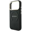 Guess Husa Saffiano Peony & Ring MagSafe iPhone 18 Pro Max / 17 Pro Max Negru