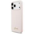 Guess Husa Silicone Script Metal Logo MagSafe iPhone 18 Pro Max / 17 Pro Max Roz
